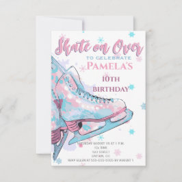 Invitación a la fiesta de cumpleaños de patinaje a