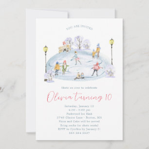 Invitación a la fiesta de cumpleaños de patinaje s
