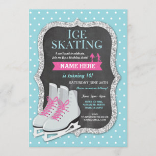 Invitación a la fiesta de cumpleaños de patinaje s
