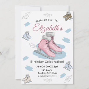 Invitación a la fiesta de cumpleaños de patinaje s
