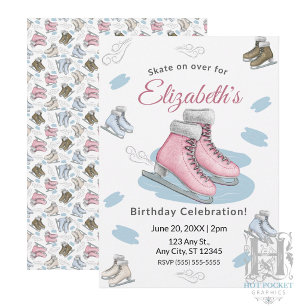 Invitación a la fiesta de cumpleaños de patinaje s
