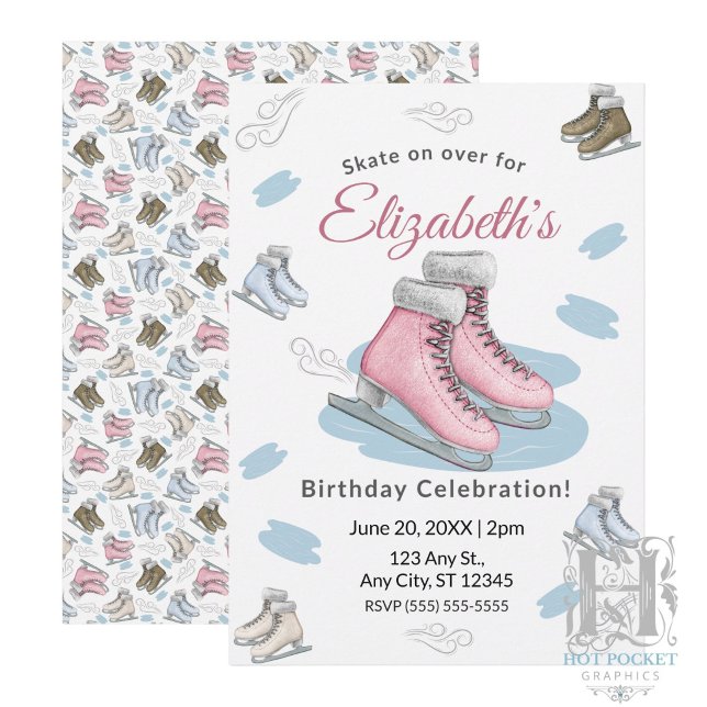 Invitación a la fiesta de cumpleaños de patinaje s (Subido por el creador)