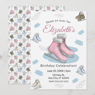 Invitación a la fiesta de cumpleaños de patinaje s