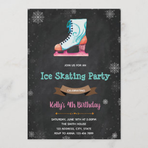 Invitación a la fiesta de cumpleaños de patinaje s