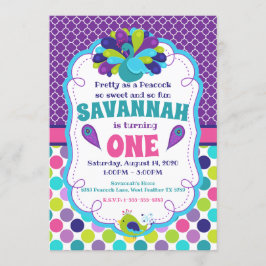 Invitación a la fiesta de cumpleaños de Peacock pa