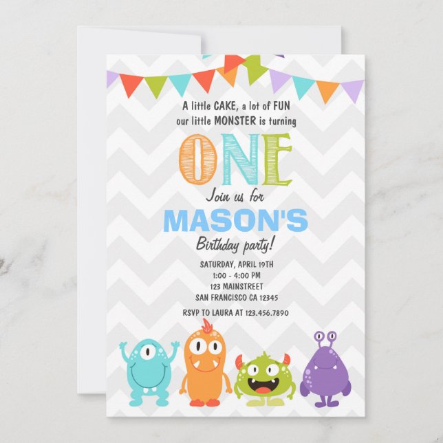 Invitación a la fiesta de cumpleaños de pequeños m (Anverso)
