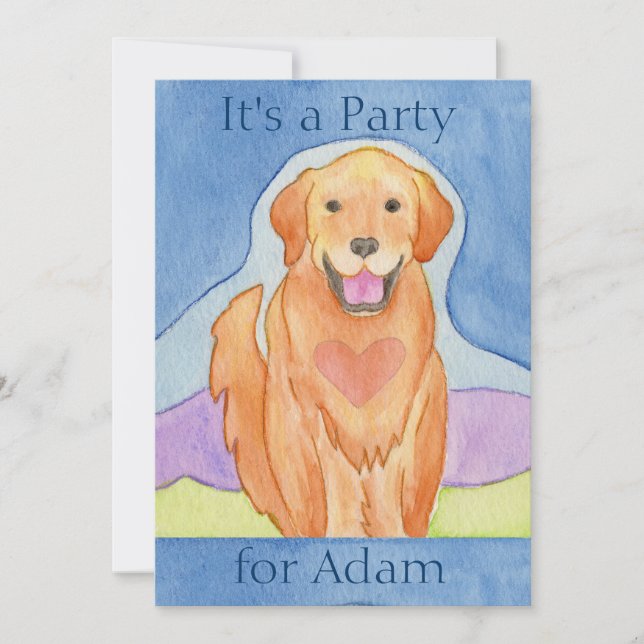 Invitación a la fiesta de cumpleaños de Perro Amad (Anverso)
