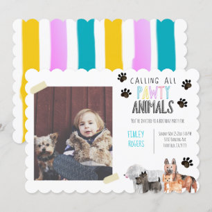 Invitación a la fiesta de cumpleaños de perro lind