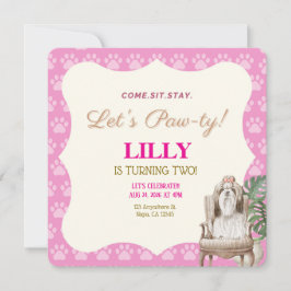 Invitación a la fiesta de cumpleaños de perros de 