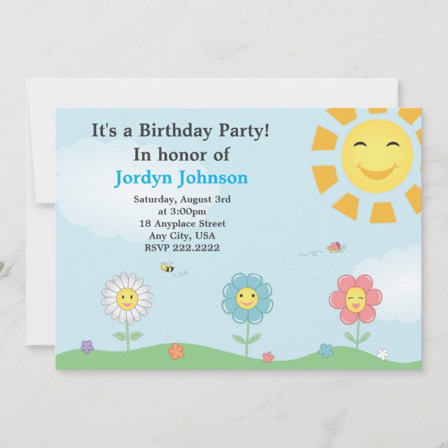 Invitación a la fiesta de cumpleaños de personaliz (Anverso)