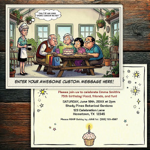 Invitación a la fiesta de cumpleaños de personas m