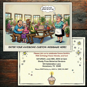 Invitación a la fiesta de cumpleaños de personas m