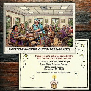 Invitación a la fiesta de cumpleaños de personas m
