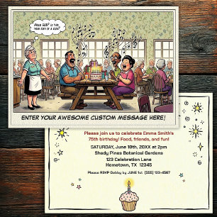 Invitación a la fiesta de cumpleaños de personas m