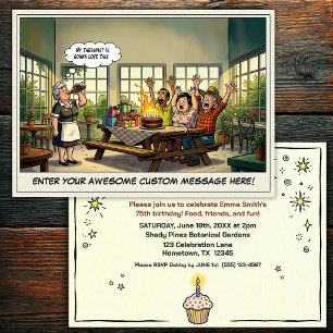 Invitación a la fiesta de cumpleaños de personas m