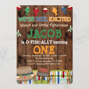 Invitación a la fiesta de cumpleaños de pesca
