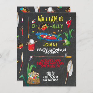 Invitación a la fiesta de cumpleaños de pesca