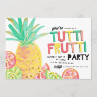 Invitación a la fiesta de cumpleaños de piña TUTTI