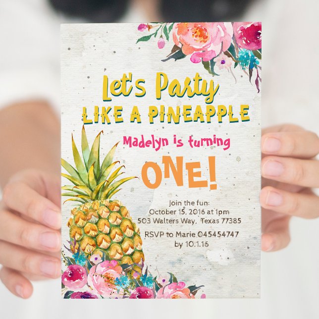 Invitación a la fiesta de cumpleaños de Pineapple (Subido por el creador)