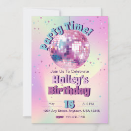 Invitación a la fiesta de cumpleaños de Pink Disco