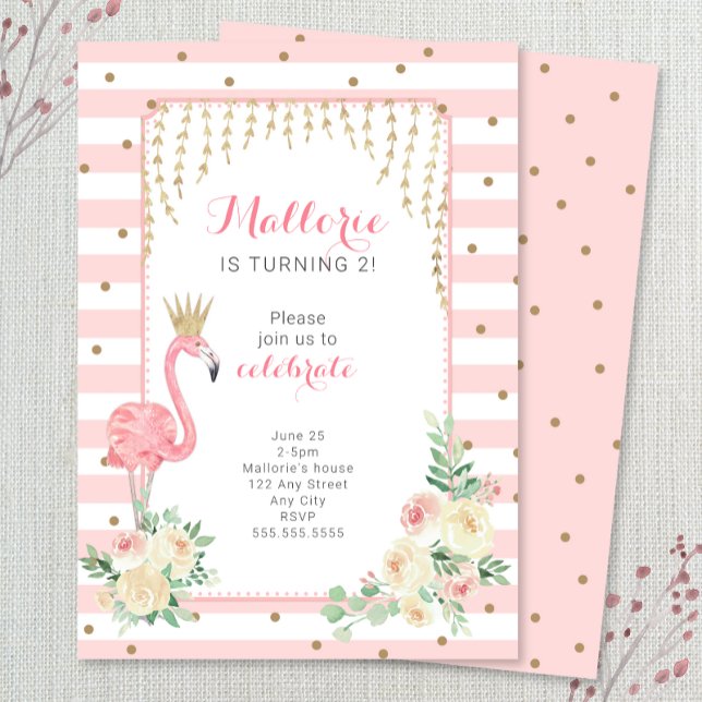 Invitación a la fiesta de cumpleaños de Pink Gold  (Subido por el creador)