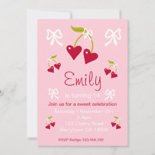 Invitación a la fiesta de cumpleaños de Pink Prepp
