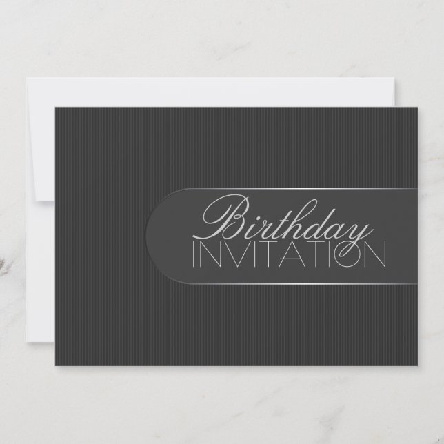 Invitación a la fiesta de cumpleaños de Pinstripe  (Anverso)