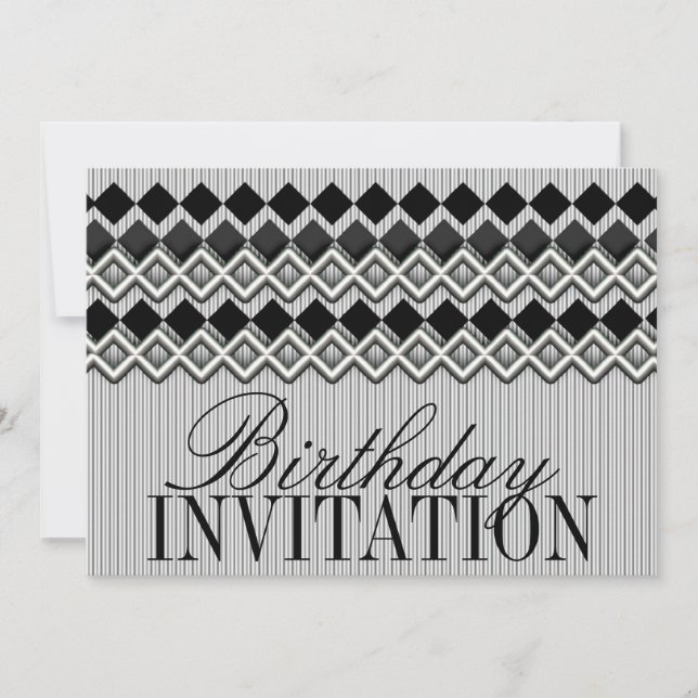 Invitación a la fiesta de cumpleaños de Pinstripes (Anverso)