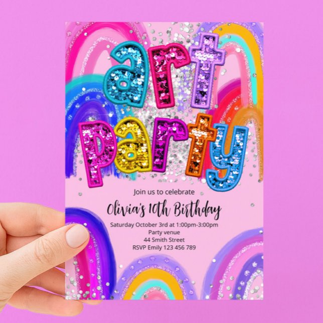 Invitación a la Fiesta de Cumpleaños de Pintura de (Subido por el creador)