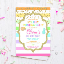 Invitación a la fiesta de cumpleaños de pintura en