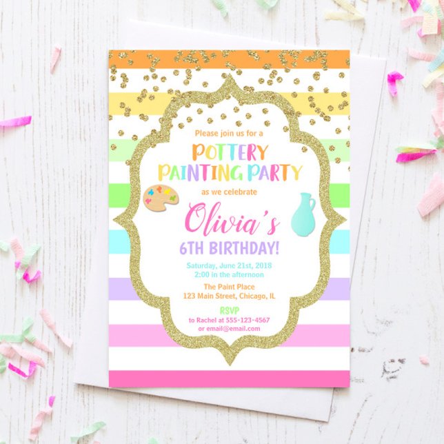 Invitación a la fiesta de cumpleaños de pintura en (Subido por el creador)