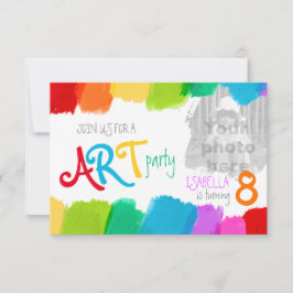 Invitación a la fiesta de cumpleaños de pintura fi