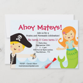 Invitación a la fiesta de cumpleaños de piratas y 