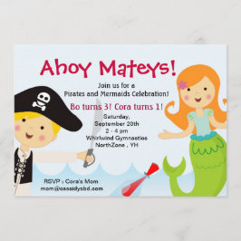 Invitación a la fiesta de cumpleaños de piratas y