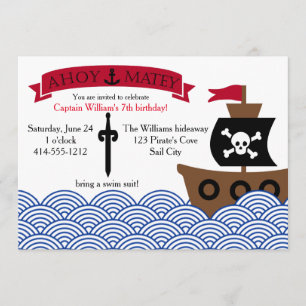 Invitación a la fiesta de cumpleaños de Pirate per