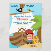 Invitación a la fiesta de cumpleaños de Pirate Shi