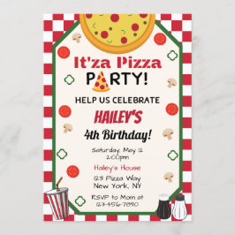 Invitación a la fiesta de cumpleaños de Pizza