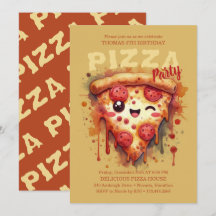 Invitación a la fiesta de cumpleaños de Pizza