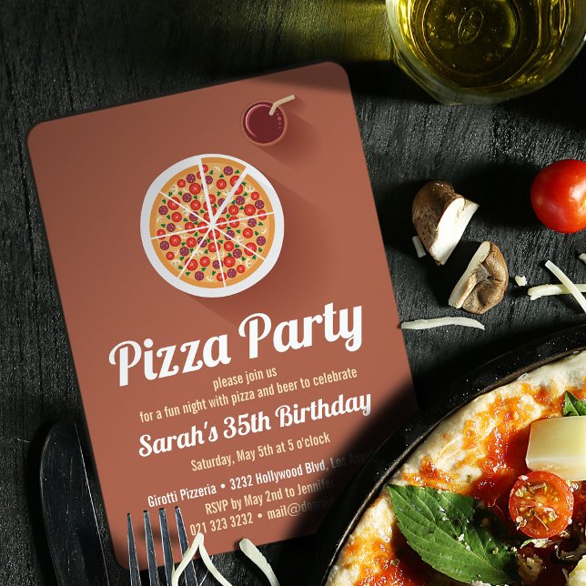 Invitación a la fiesta de cumpleaños de Pizza (Subido por el creador)