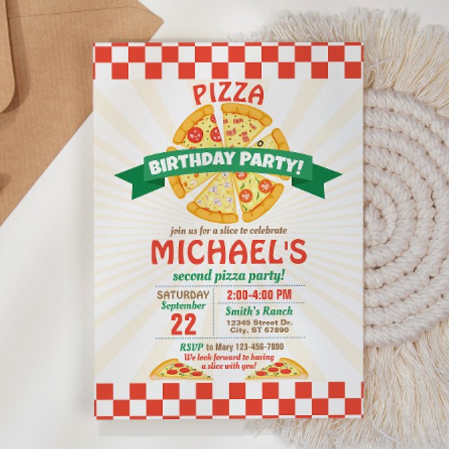Invitación a la fiesta de cumpleaños de Pizza (Subido por el creador)