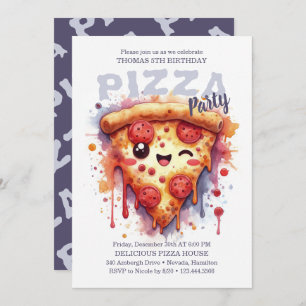Invitación a la fiesta de cumpleaños de Pizza