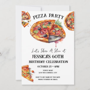 Invitación a la Fiesta de Cumpleaños de Pizza 60