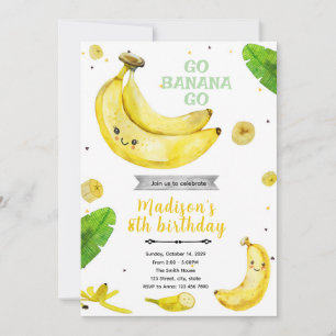 Invitación a la fiesta de cumpleaños de plátano
