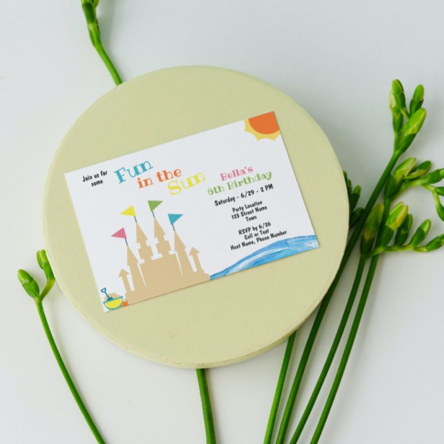 Invitación a la fiesta de cumpleaños de playa (Subido por el creador)