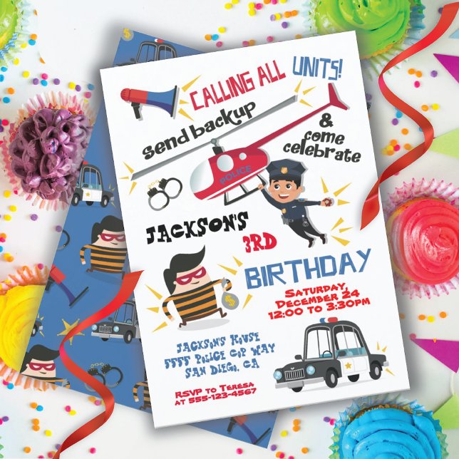 Invitación a la fiesta de cumpleaños de policías y (Subido por el creador)