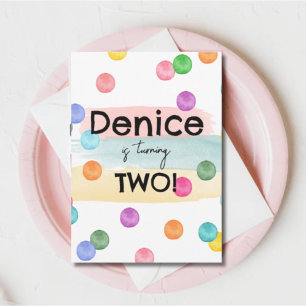 Invitación a la fiesta de cumpleaños de Polka Dot