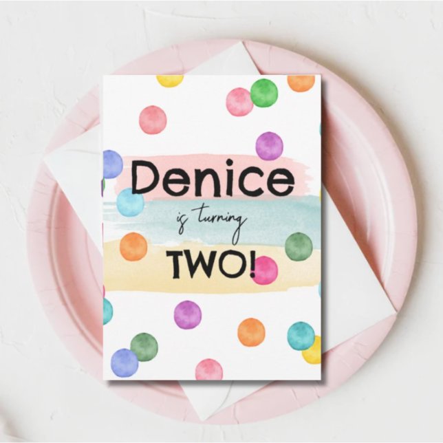 Invitación a la fiesta de cumpleaños de Polka Dot (Subido por el creador)