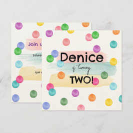 Invitación a la fiesta de cumpleaños de Polka Dot