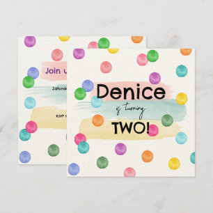 Invitación a la fiesta de cumpleaños de Polka Dot