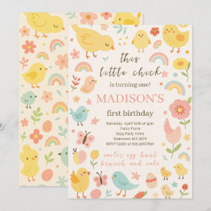 Invitación a la fiesta de cumpleaños de pollos